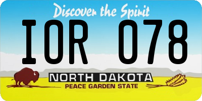 ND license plate IOR078