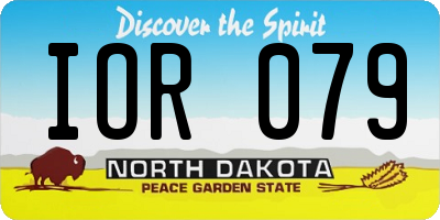 ND license plate IOR079