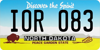 ND license plate IOR083
