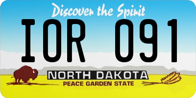 ND license plate IOR091