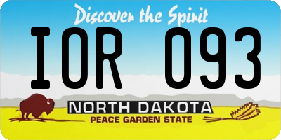 ND license plate IOR093