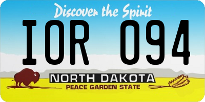 ND license plate IOR094