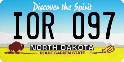 ND license plate IOR097
