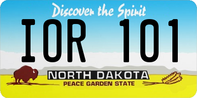 ND license plate IOR101