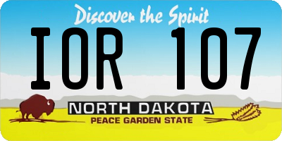 ND license plate IOR107