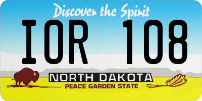ND license plate IOR108