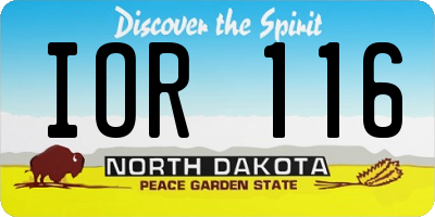 ND license plate IOR116