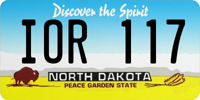 ND license plate IOR117