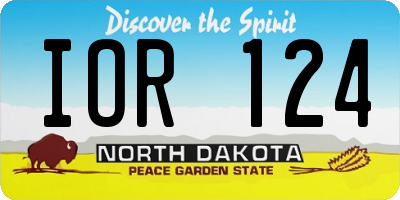 ND license plate IOR124