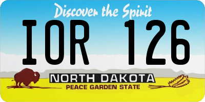 ND license plate IOR126