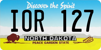 ND license plate IOR127