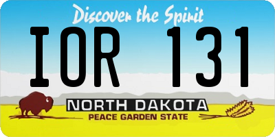 ND license plate IOR131