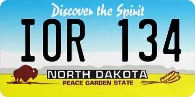 ND license plate IOR134