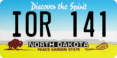 ND license plate IOR141