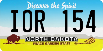 ND license plate IOR154