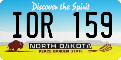 ND license plate IOR159