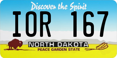 ND license plate IOR167