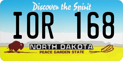 ND license plate IOR168