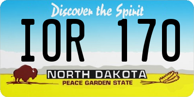 ND license plate IOR170