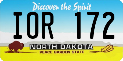 ND license plate IOR172