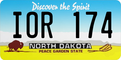 ND license plate IOR174