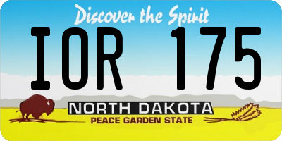 ND license plate IOR175