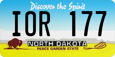 ND license plate IOR177