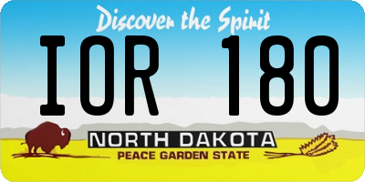 ND license plate IOR180