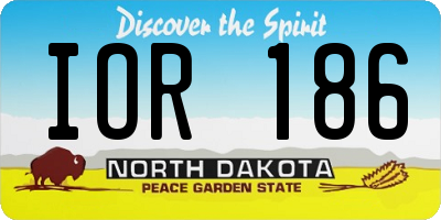 ND license plate IOR186