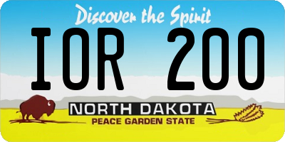 ND license plate IOR200