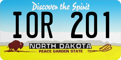 ND license plate IOR201