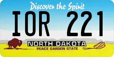 ND license plate IOR221