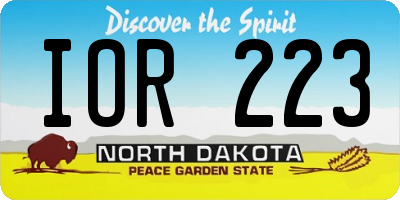 ND license plate IOR223