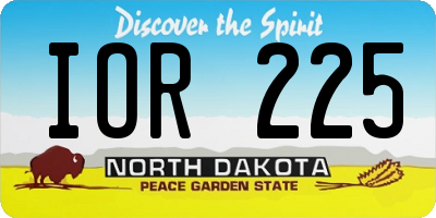 ND license plate IOR225