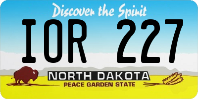 ND license plate IOR227