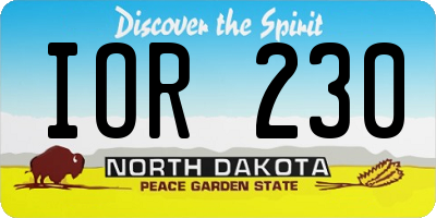 ND license plate IOR230