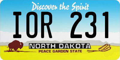 ND license plate IOR231