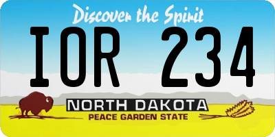ND license plate IOR234