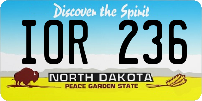 ND license plate IOR236