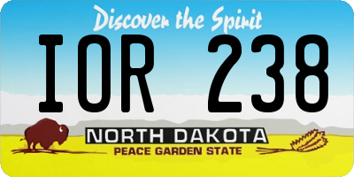 ND license plate IOR238