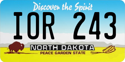 ND license plate IOR243