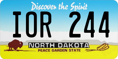 ND license plate IOR244