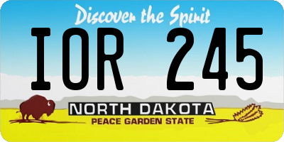 ND license plate IOR245
