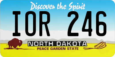 ND license plate IOR246