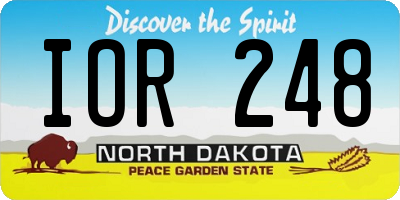 ND license plate IOR248