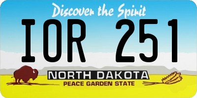 ND license plate IOR251