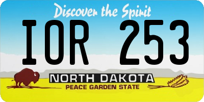ND license plate IOR253