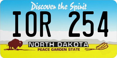 ND license plate IOR254