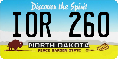 ND license plate IOR260