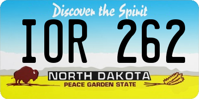 ND license plate IOR262